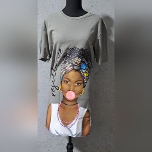 #052 Sz S Extended Tee Shirt Faux Leather 'like' Finish - NewInPack/NWT